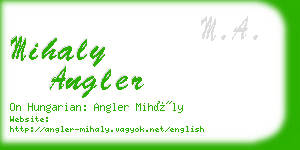 mihaly angler business card